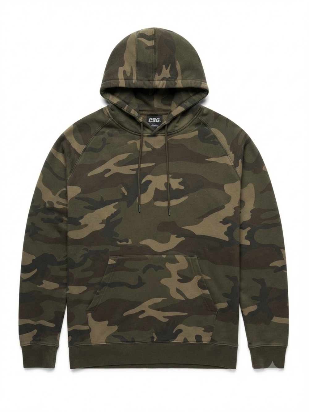 CSG Men's Green Camo Fleece Pullover Hoodie 3XL Big & Tall Pockets Drawstring